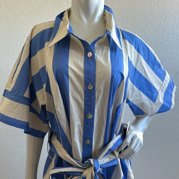 NWT Plenty by Tracy Reese Short-Sleeve Tie-Waist Midi Dress - Picture 5 of 10